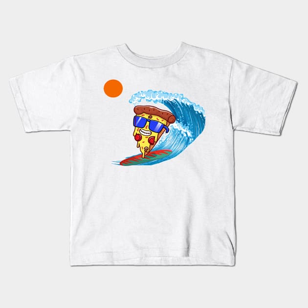 Pizza Surfer Kids T-Shirt by eXpressyUorSelf.ART